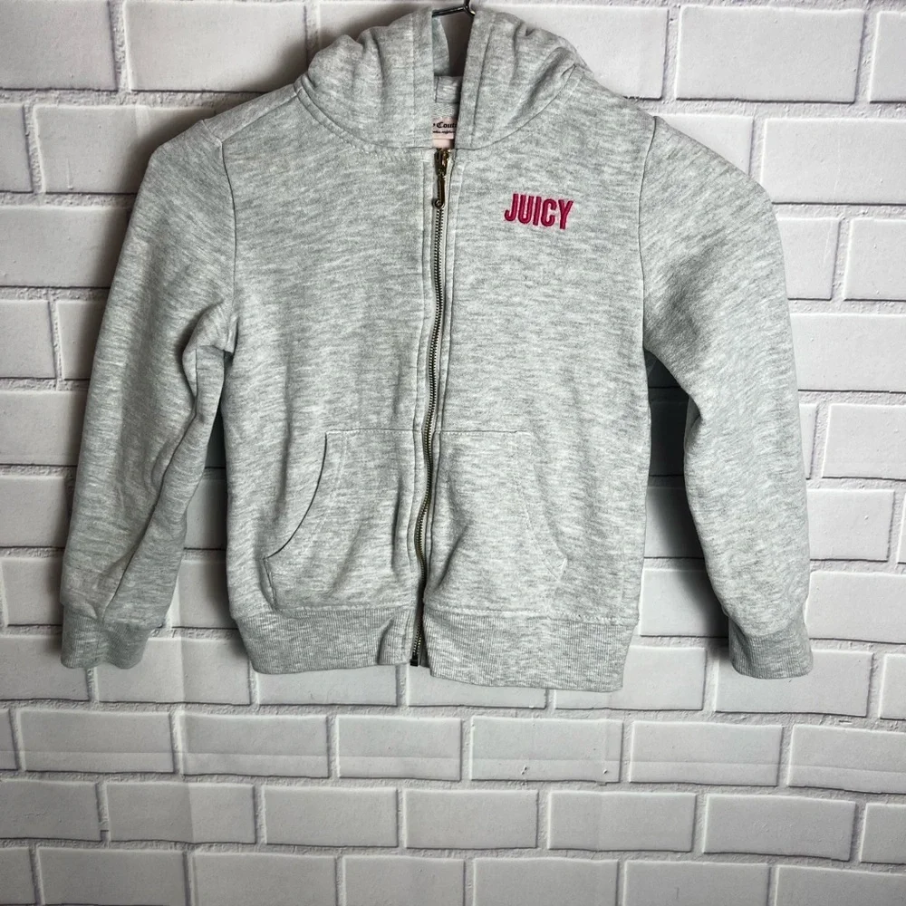 Juicy Couture girls Grey Hoodie sweatshirt /size 6X